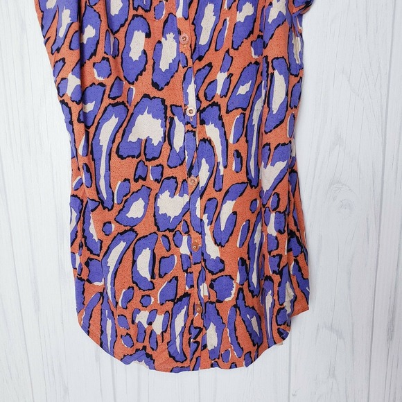 Cabi‎ Small Isla Cami Oversized Tank Top Animal Print Button Front - Picture 4 of 10